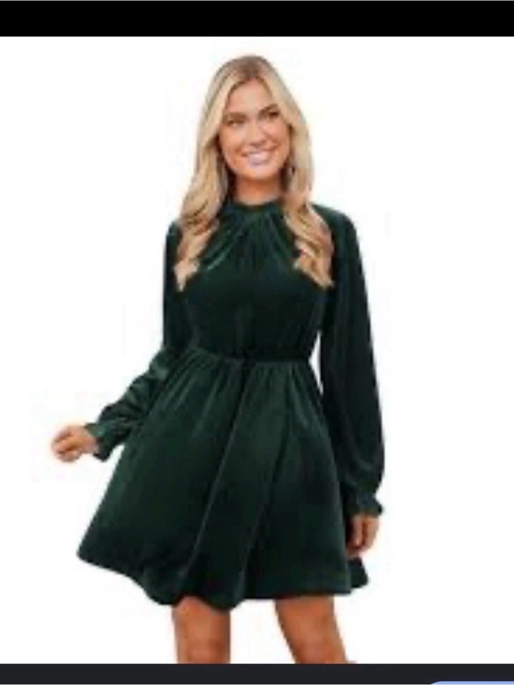 NWT Cupshe Green Velvet Festive Dress S Christmas Holiday